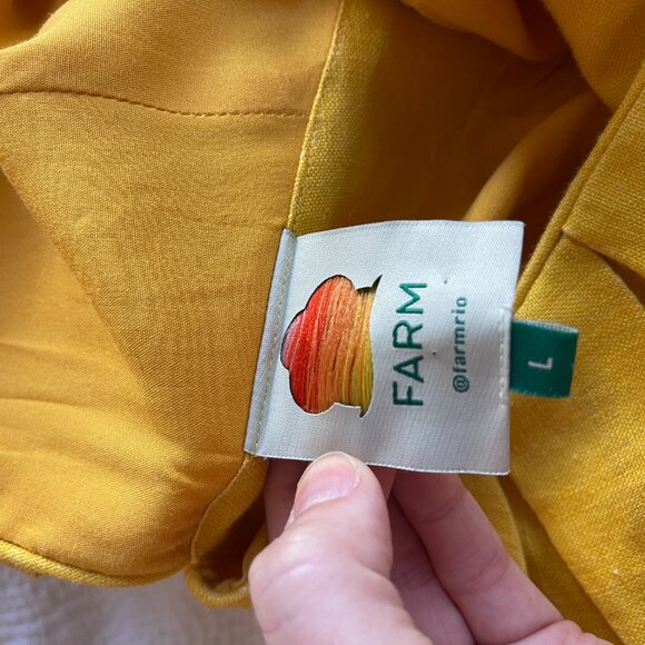 Farm Rio 100% Linen Midi Dress - Size: L - Picture 10 of 16